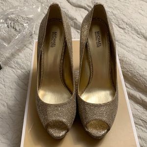 Silver/Sand color Michael Kors heels